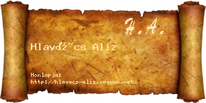 Hlavács Aliz névjegykártya