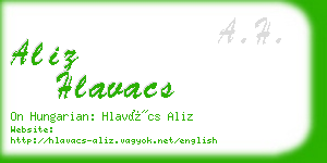 aliz hlavacs business card